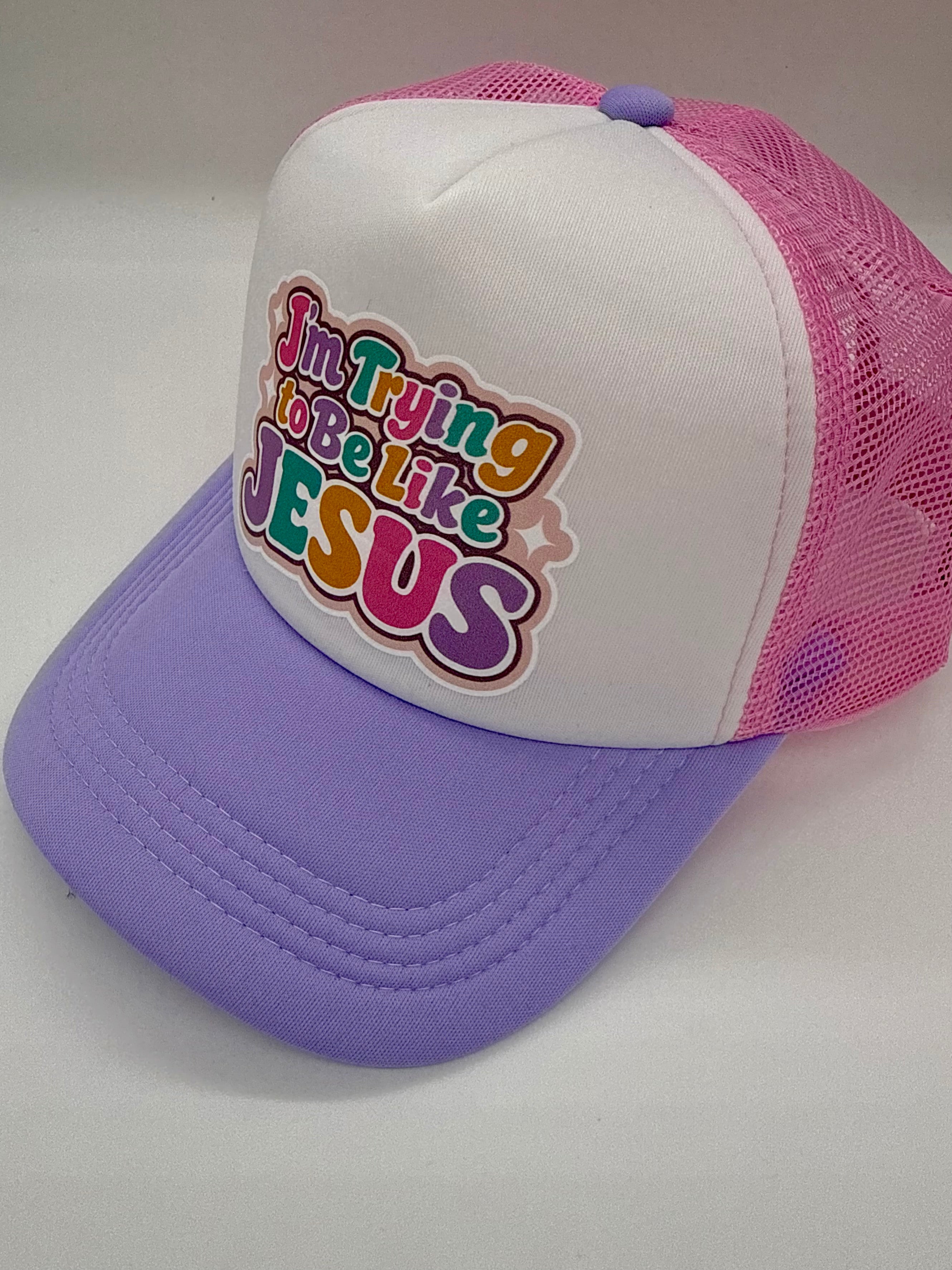 “I’m Trying to Be Like Jesus” – Retro Trucker Hat - Christian Hat
