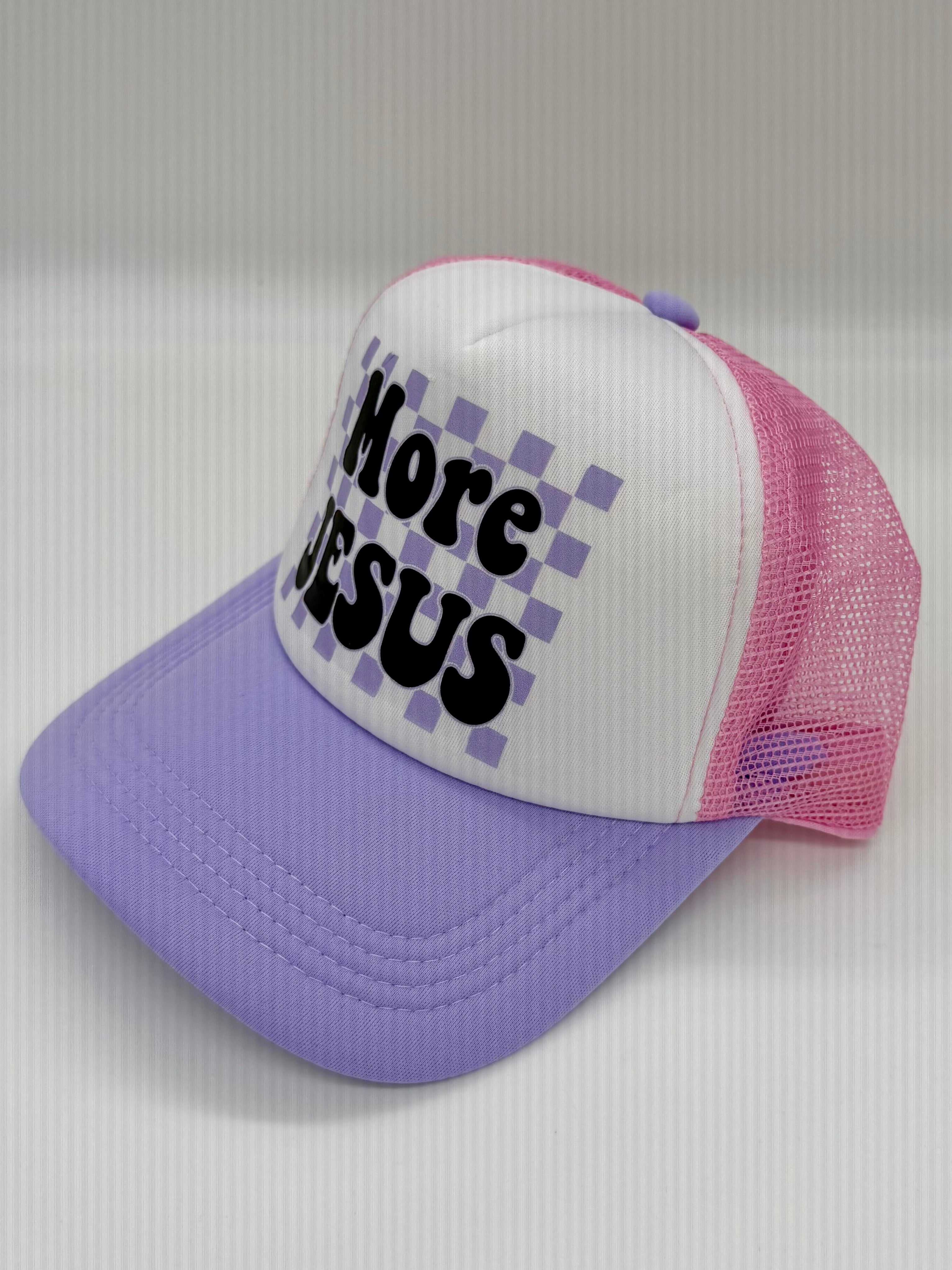 “More Jesus” – Retro Trucker Hat - Christian Hat