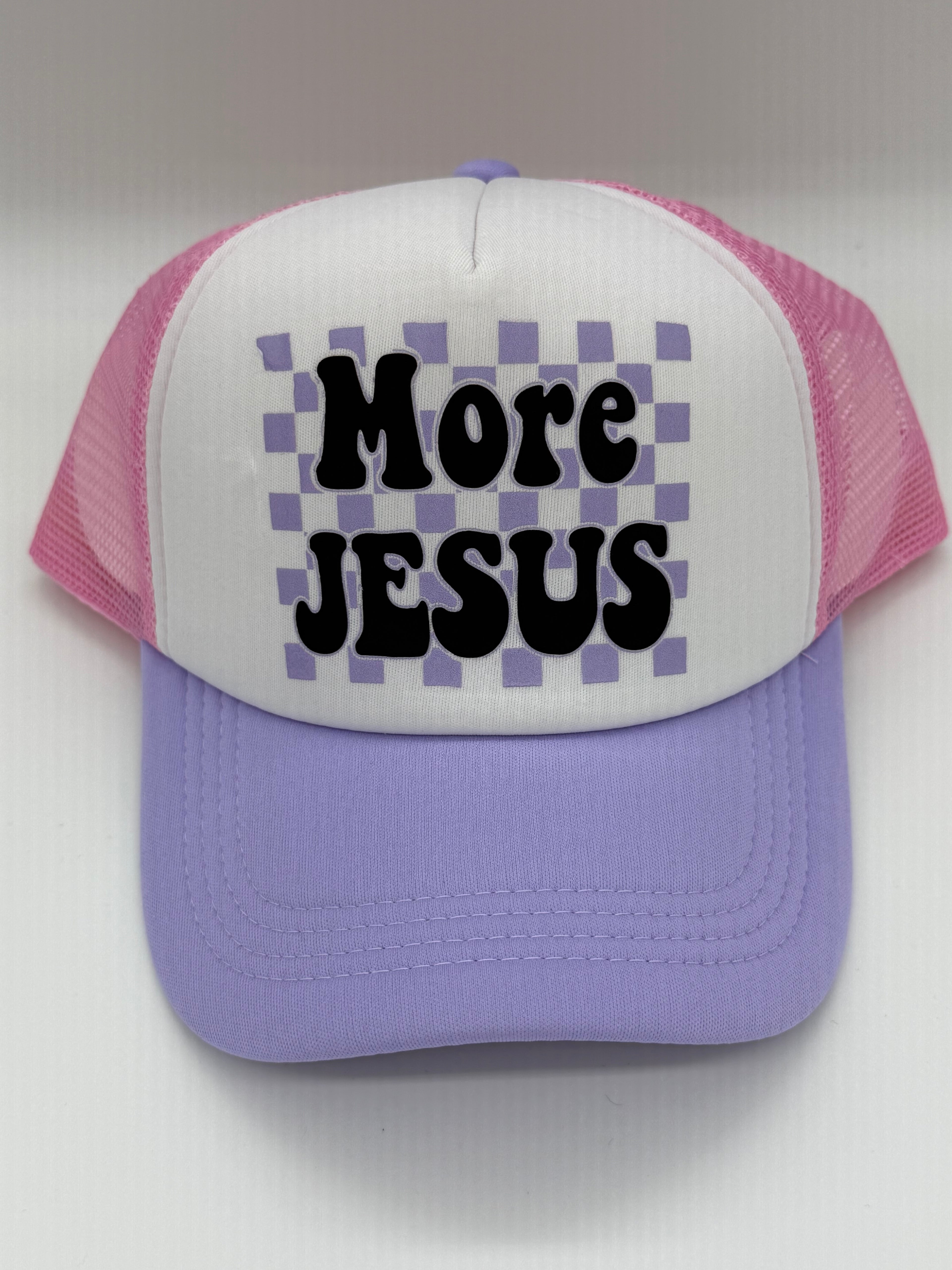 “More Jesus” – Retro Trucker Hat - Christian Hat