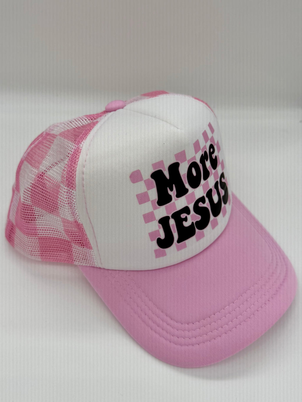 “More Jesus” – Retro Trucker Hat - Christian Hat