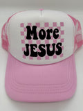 “More Jesus” – Retro Trucker Hat - Christian Hat