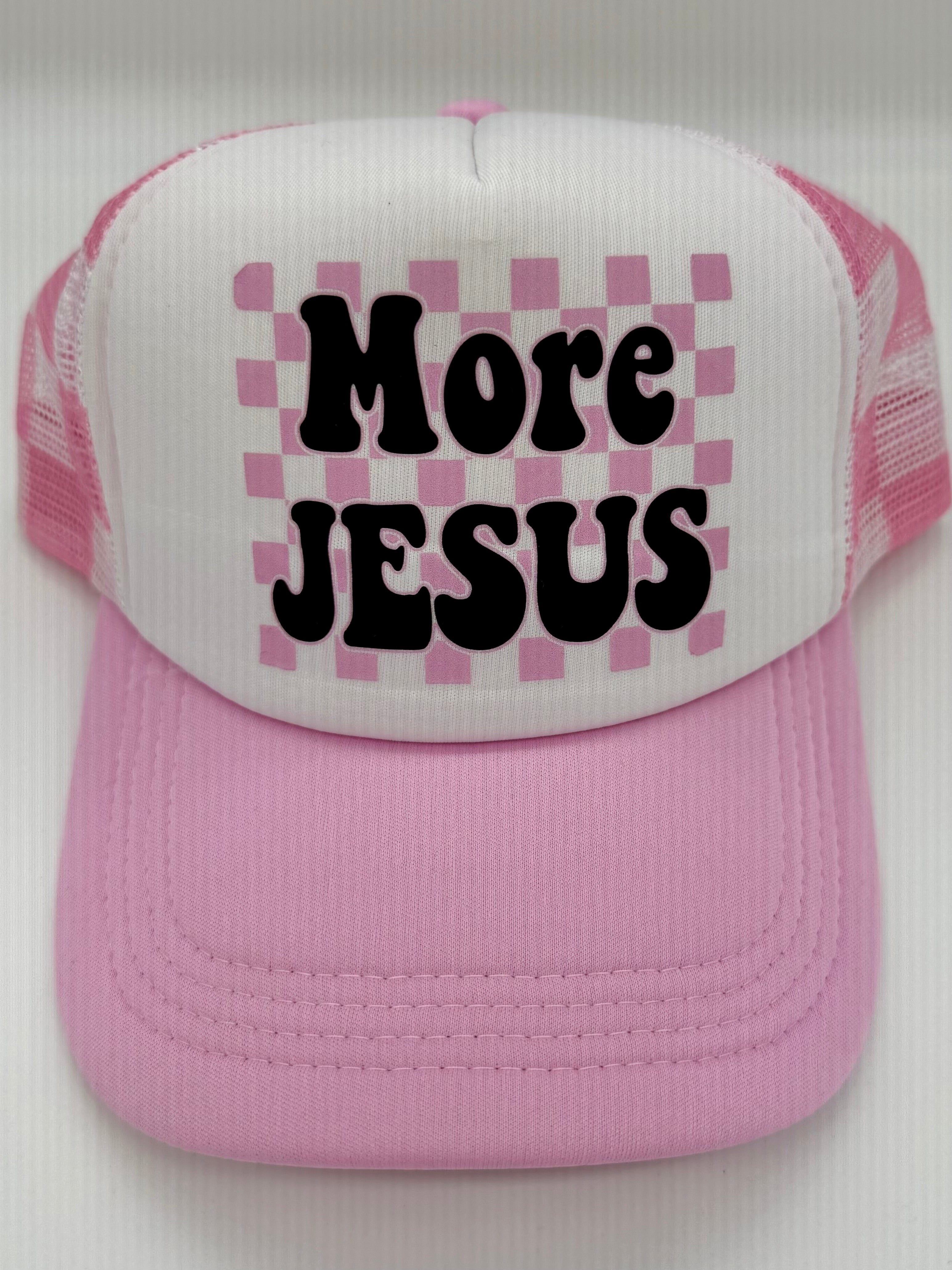 “More Jesus” – Retro Trucker Hat - Christian Hat