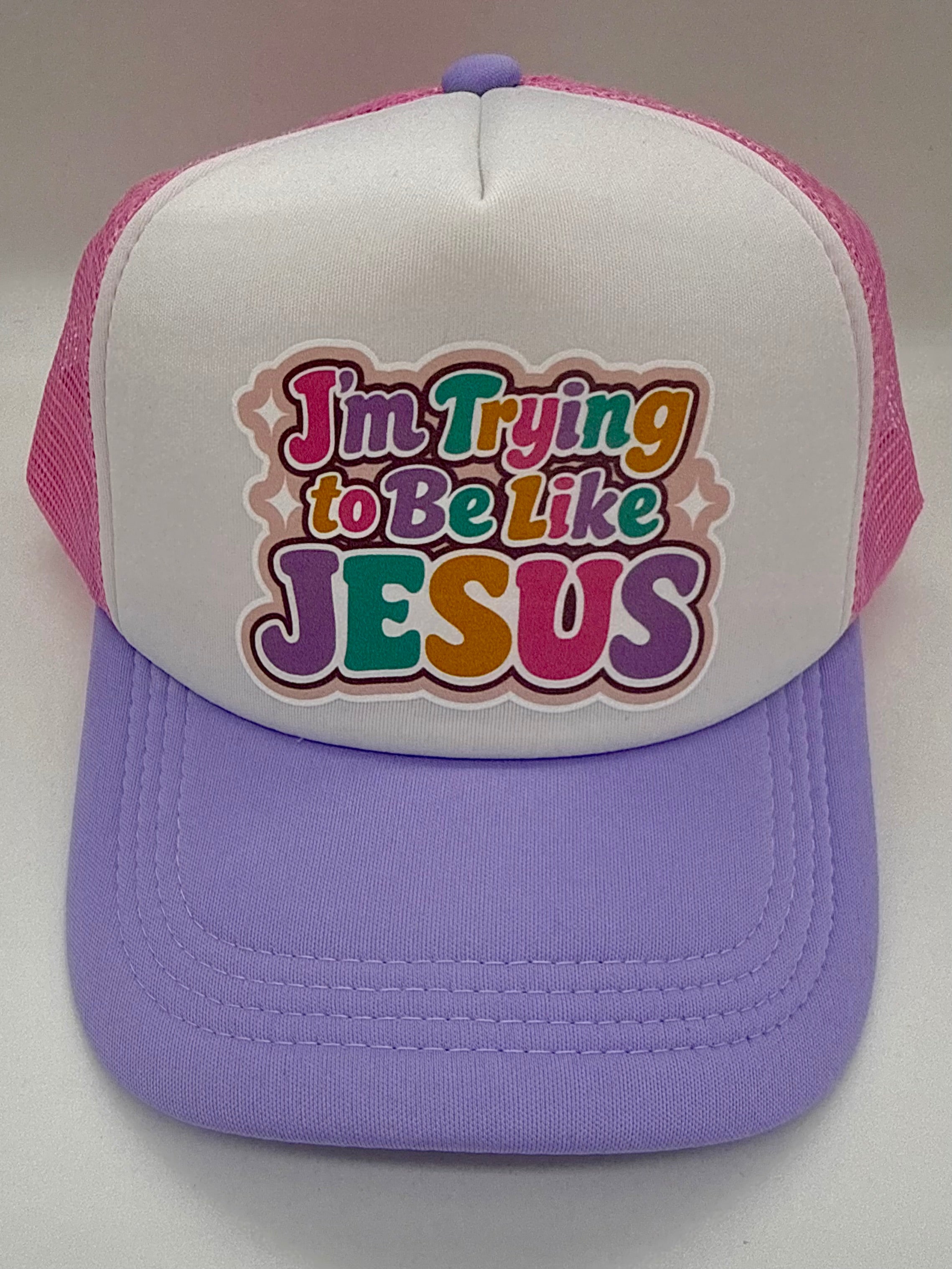 “I’m Trying to Be Like Jesus” – Retro Trucker Hat - Christian Hat